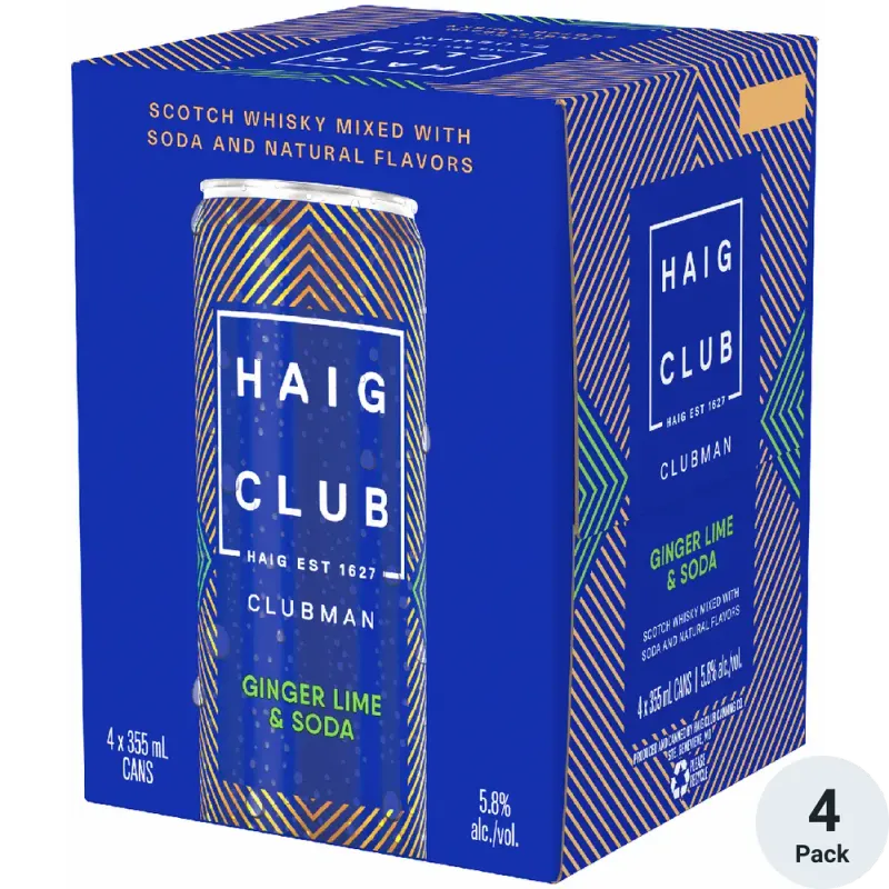 HAIG CLUB Ginger Lime &amp; Soda 4pk (D*)