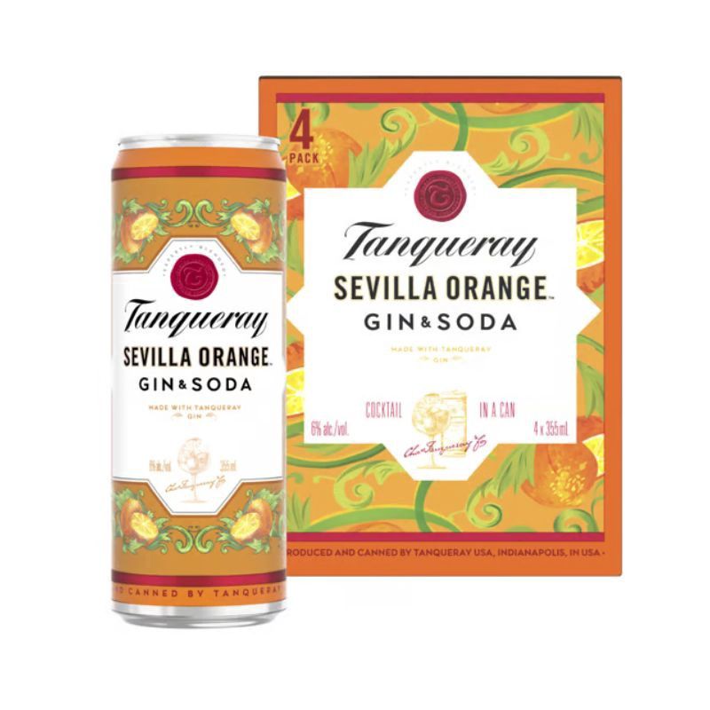 TANQUERAY Cocktail Sevilla Orange &amp; Soda 4 Pack Can