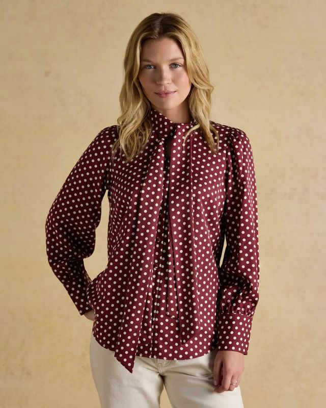 Tabby Blouse - Burgundy Red