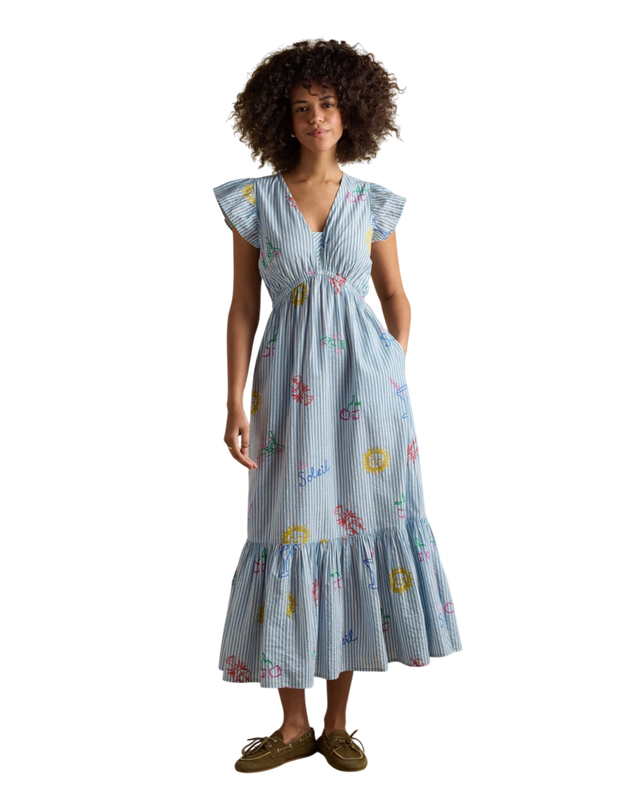 Winnie Dress Blue/White
