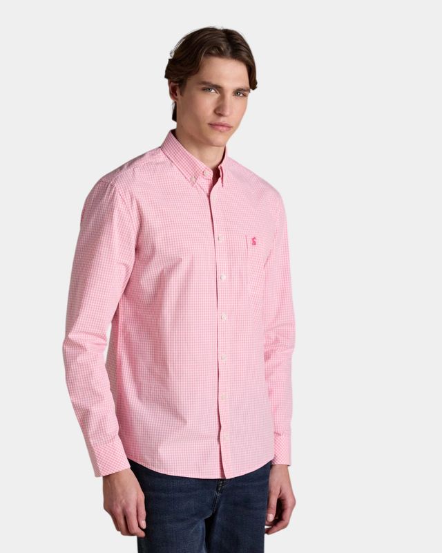 Poplin Gingham Shirt - Pink