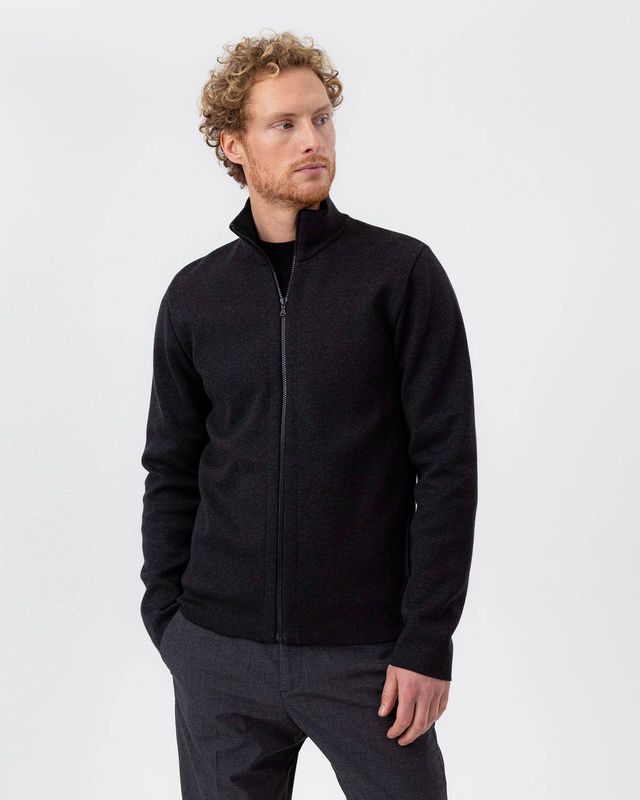 Hans Zip Jacket - Black Mel