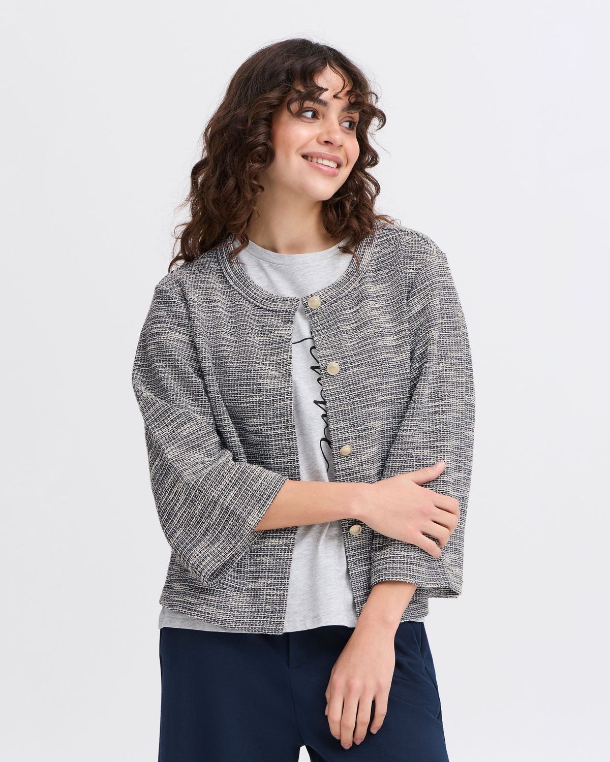 FRCARLINA Cardigan - Navy Blazer Mix