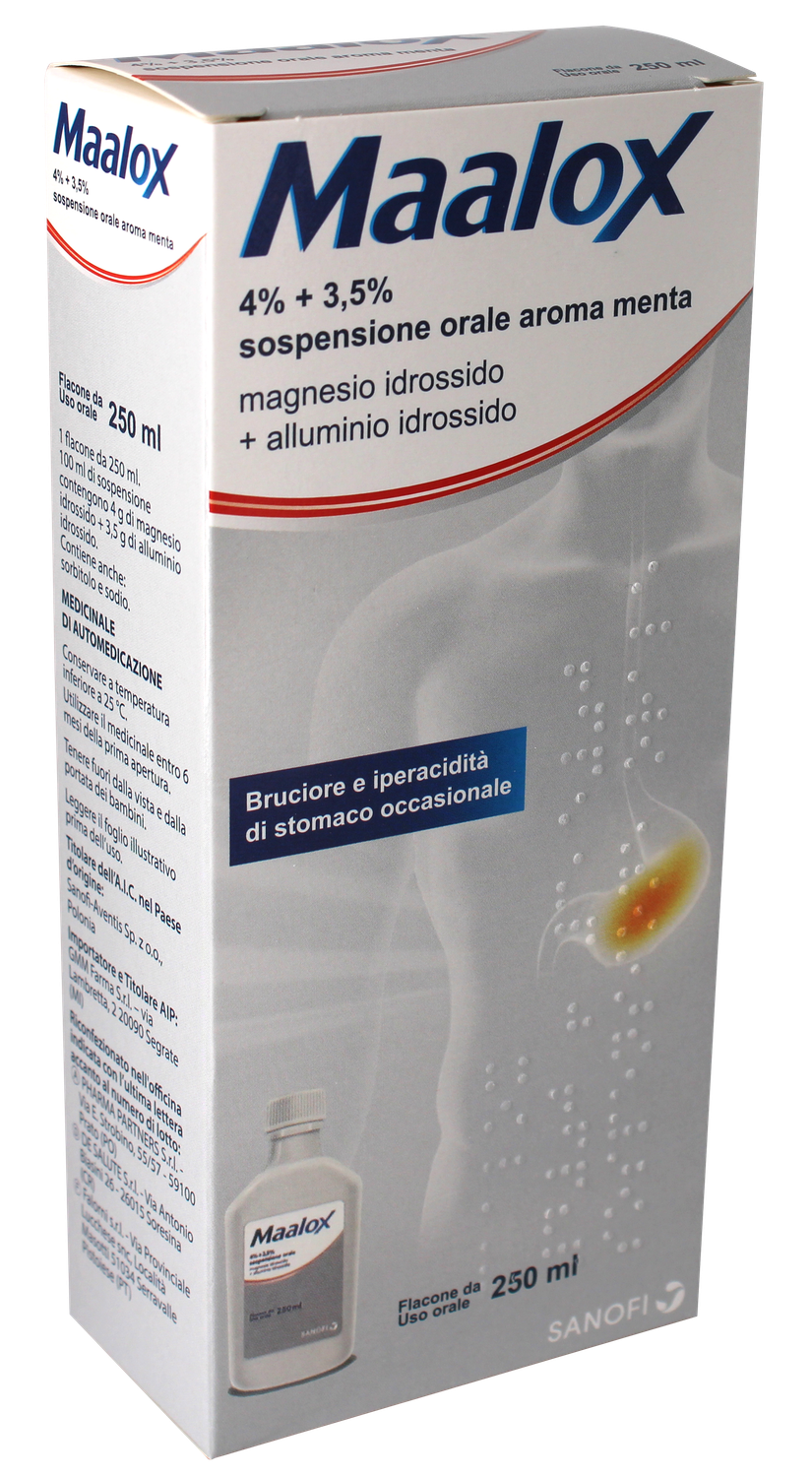 MAALOX*OS SOSP 250ML 4%+3,5%