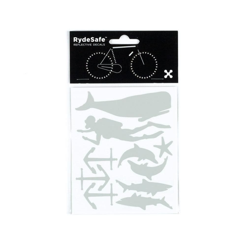 Rydesafe Reflective Decals Nautical kit, Color: White