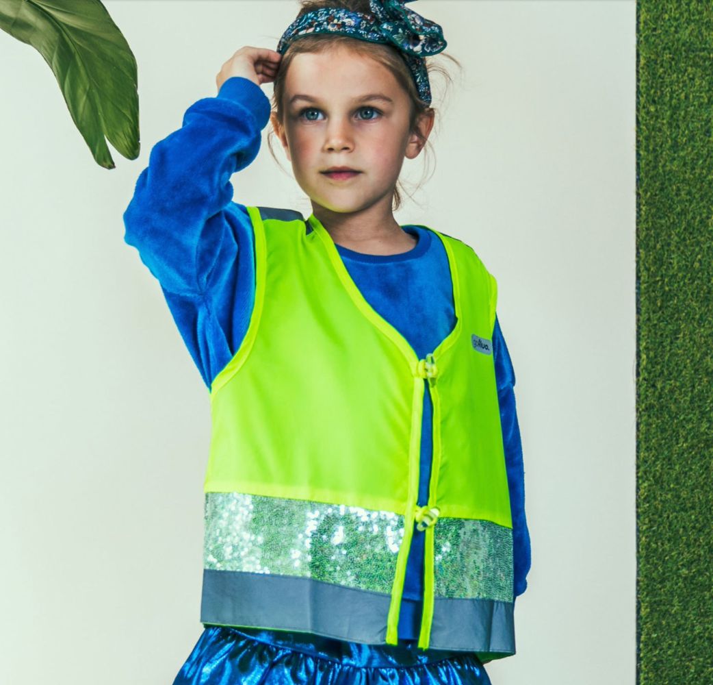 GoFluo Gloria Kids' Reflective Vest, Color: Yellow, Size: 2-3 Y