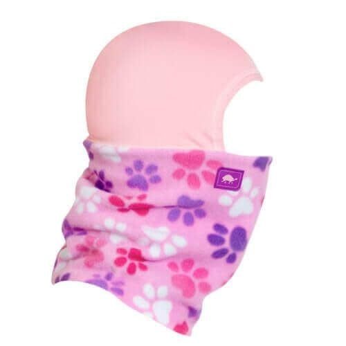 TurtleFur Kids Shellaclava Playful Prints, Color: Pink Paws