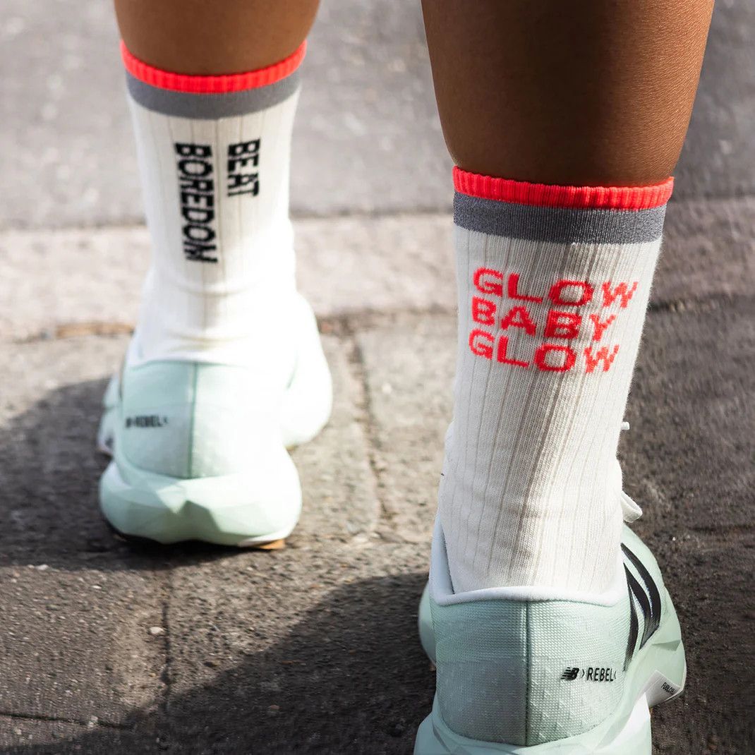 GoFluo Bonnie reflective socks, Color: White Coral, Size: S/M 36-39