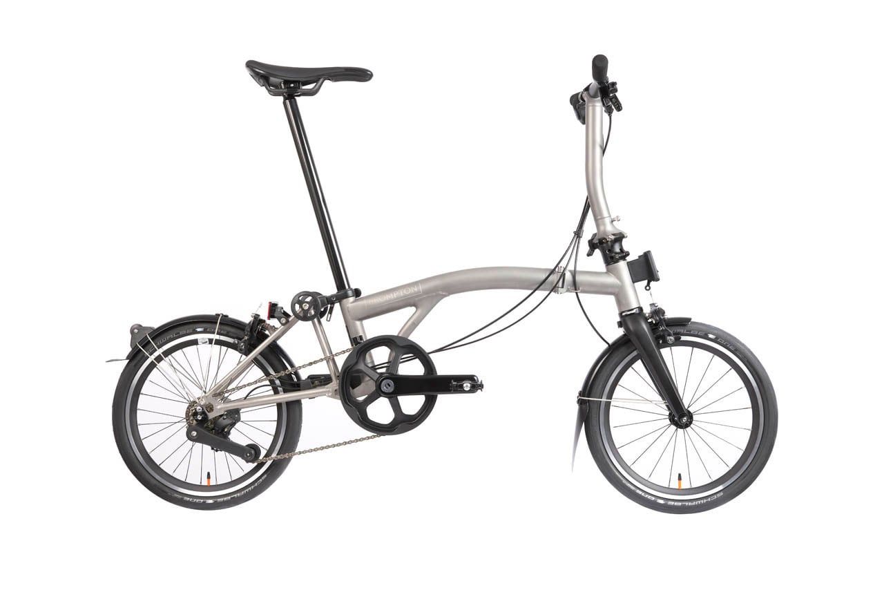 Brompton, T-Line 12-Speed, Bar Height: Low Bar, Colour: Raw Titanium