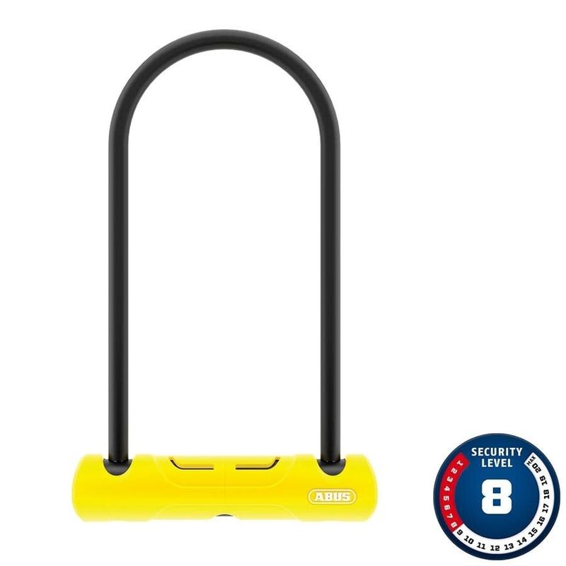 Abus, 402, U-Lock, Key, 170x230mm, 6.7''x9'', Thickness in mm: 10mm, Yellow