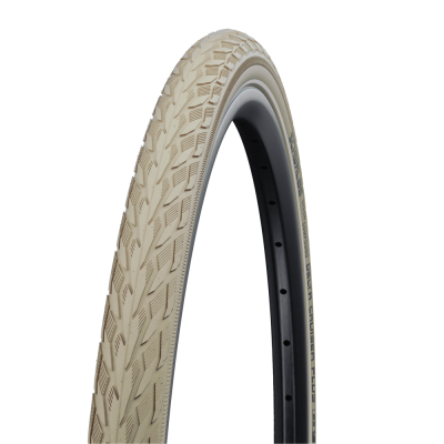 Schwalbe Delta Cruiser Plus Tire - 700 x 38 28x1.5", Clincher Wire Creme/Reflective PunctureGuard SBC E-25