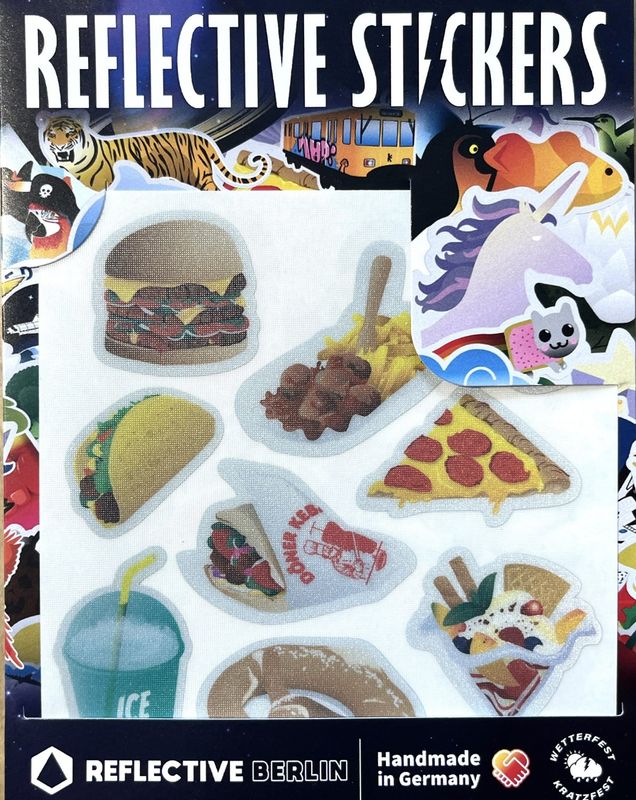 Fahrer Berlin Reflective Sticker Sheet Junk Food