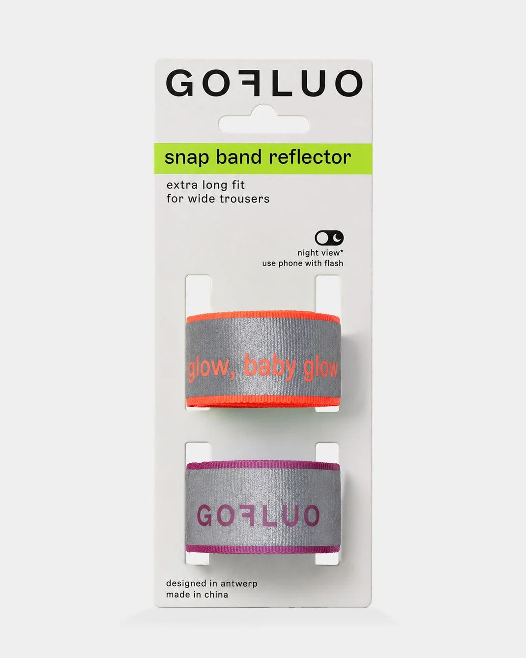 GoFluo Snap, Reflective  Band, Color: Multi coral