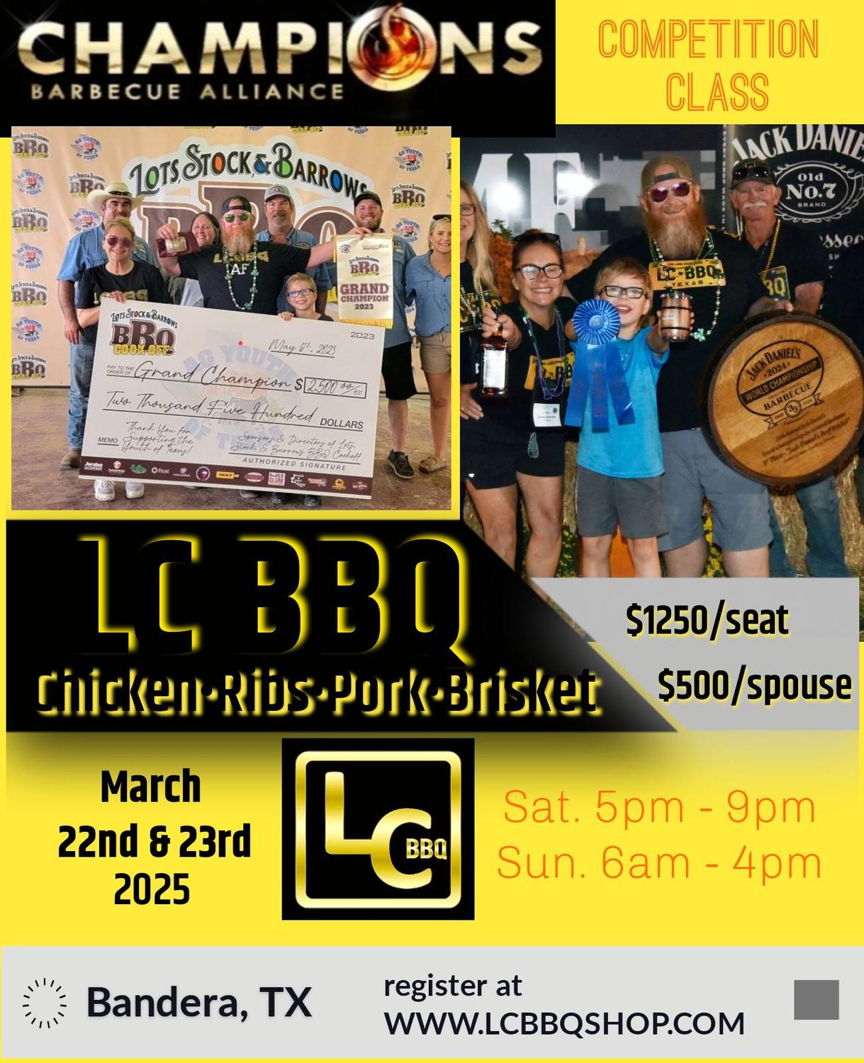 LC BBQ - Class Seat - CBA Competition Class - March 22nd &amp; 23rd, 2025