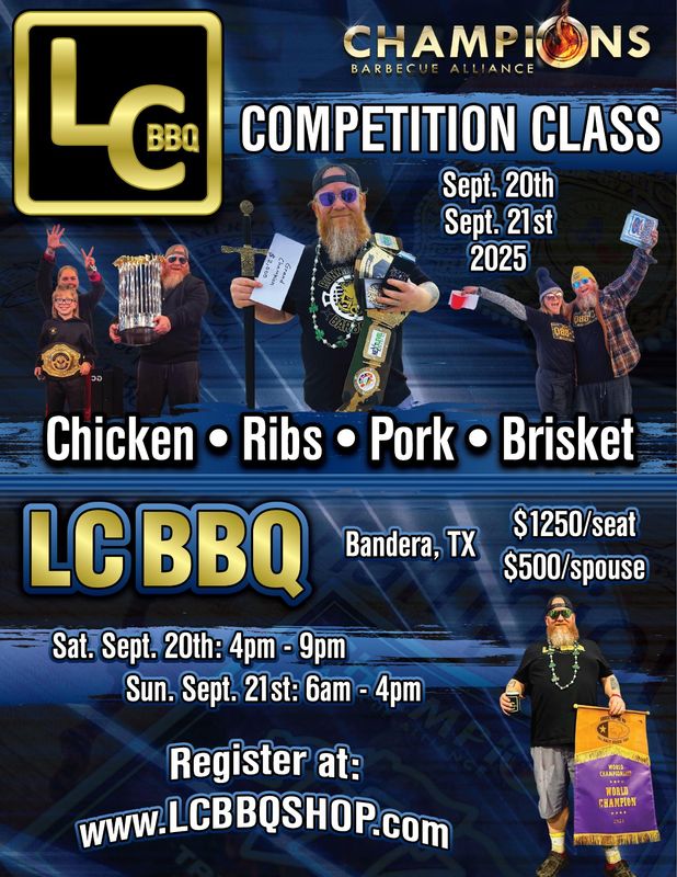 LC BBQ - Class Seat DEPOSIT - Competition Class - Sept 20th/Sept 21st, 2025
