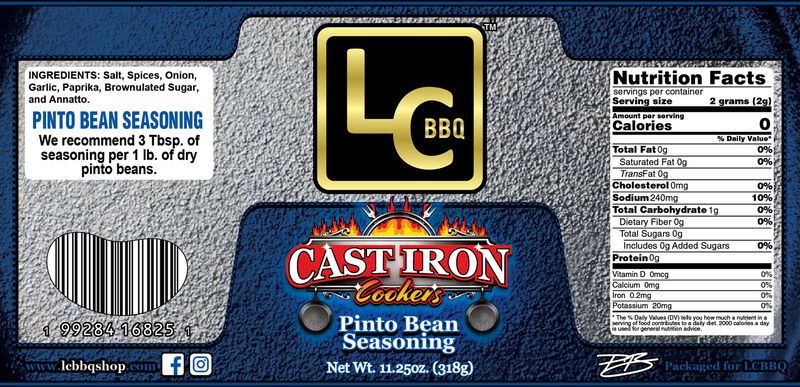 Cast Iron Cookers Pinto Bean Seasoning - 11.25oz Shaker