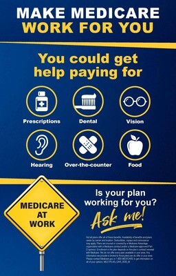 Make Medicare Work Retractable Tabletop Pull-up Banner - ONLY