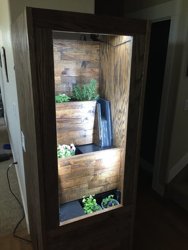 24&quot; Decorative Indoor Waterfall &amp; Hydroponic Garden