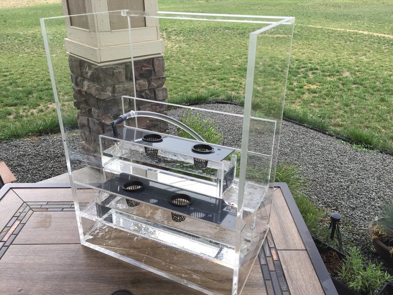 Tabletop Version -  Clear Acrylic Indoor Waterfall &amp; Hydroponic Garden