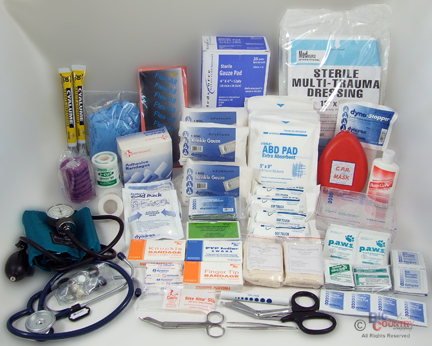 Medium Trauma and First Aid Fill Kit with BP Cuff and Stethoscope