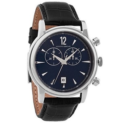 Joseph Abboud Berkshire Collection Men&#39;s Matte Navy Blue Dial Leather strap Chronograph Watch Ref.8020