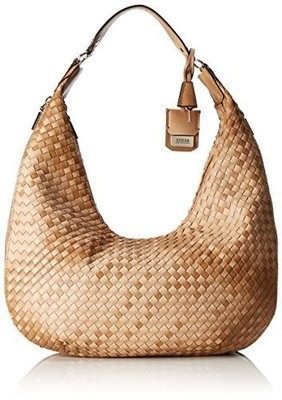 GUESS Zoie Woven Hobo Bag-Tan