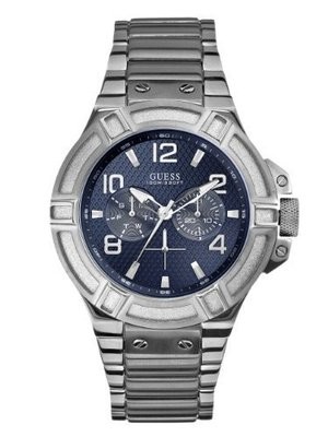 GUESS Men&#39;s U0218G2 Rigor Standout Sporty Multi-Function Watch with Blue Dial