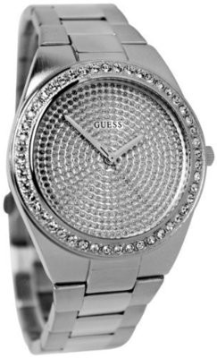 GUESS Women&#39;s U10071L1 Sporty Radiance Silver Tone Watch