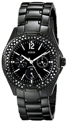 GUESS Women&#39;s U13007L1 Classic Multi-Function Black IP Watch