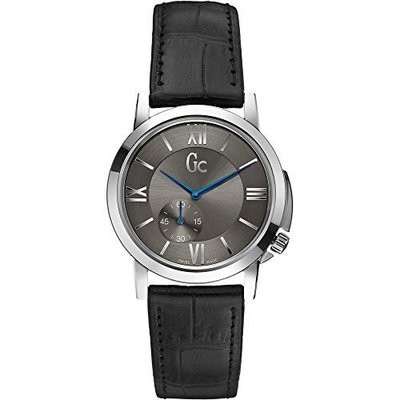 Guess GC Womens SlimClass Roman Numerals Swiss Made SS Case Leather Watch X59010L5S