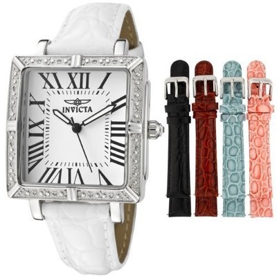 Invicta Women&#39;s 11729 Wildflower Diamond Accented Interchangeable Leather Strap Watch Set