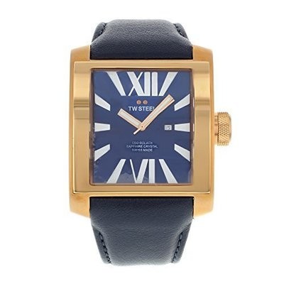 TW Steel Unisex CEO Goliath Navy Blue Genuine Leather Blue Dial