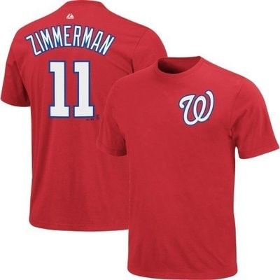 Ryan Zimmerman Washington Nationals #11 MLB Youth Player Name &amp; Number T-shirt Red