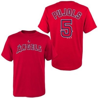 Majestic Athletic Albert Pujols Los Angeles Angels Of Anaheim MLB Youth Player Name &amp; Number T-Shirt