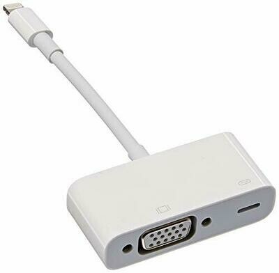 Apple MD825AM/A Lightning to VGA Adapter for iPhones, iPads - Retail Packaging ( Refurbished)