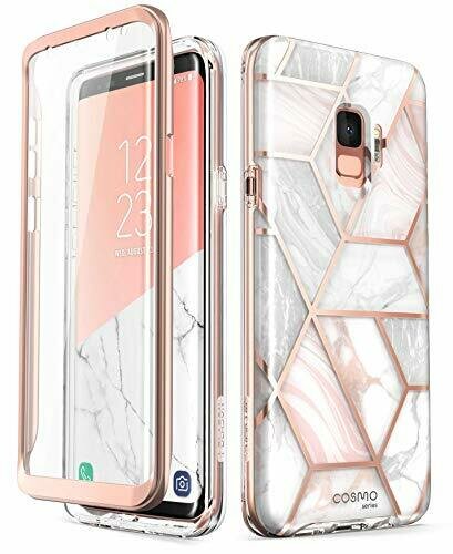 Samsung Galaxy S9 Case, [Built-in Screen Protector] i-Blason [Cosmo] Full-Body Glitter Sparkle Bumper Protective Case for Galaxy S9 (2018 Release) (Marble) ( Refurbished)