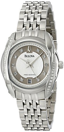 Bulova Women&#39;s 96R141 Precisionist Tanglewood Diamond Steel Bracelet Watch