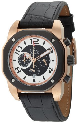 Bulova Men&#39;s 98B138 Marine Star Black Dial Strap Watch