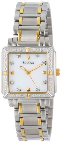 Bulova Women&#39;s 98R112 Diamond Accented Two-Tone Stainless Steel Bracelet Watch