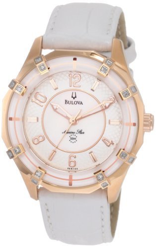 Bulova Women&#39;s 98R150 Solano Marine Star Leather strap Watch