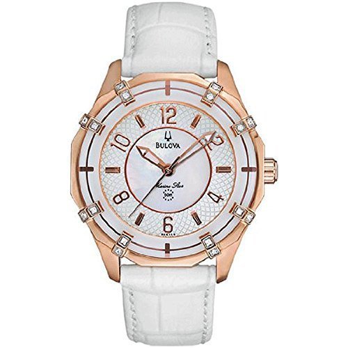 Rose Gold Tone Marine Star Mother Of Pearl Dial Diamonds Strap