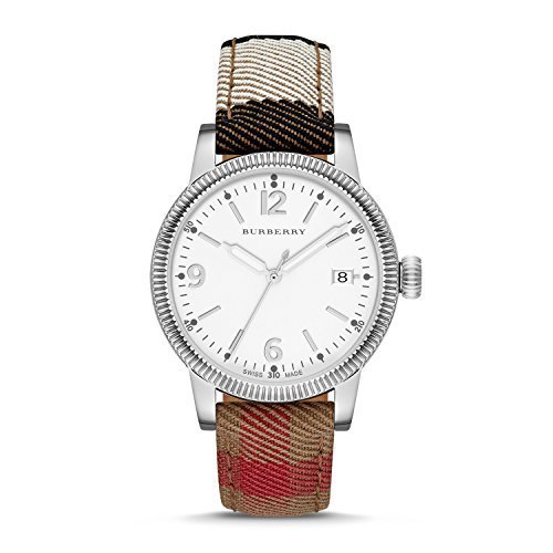 Burberry Silver Dial Stainless Steel Textile Quartz Ladies Watch BU7824