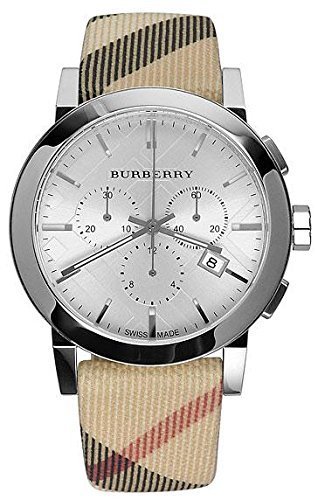 Burberry Mens City Leather Strap Nova Check Watch BU9357
