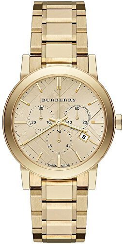 Burberry Woman&#39;s Watch Yellow Gold-Tone Stainless Steel Chronograph Ladies Watch 38mm