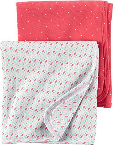 Carter&#39;s Babysoft Swaddle Blankets - Pink/Light Blue - 2 ct
