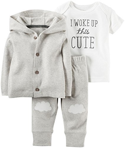 Carter&#39;s Unisex Baby 3 Pc Sets 126g263, Heather, 9 Months