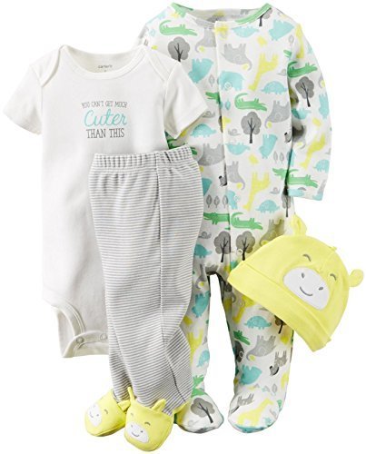 Carter&#39;s Unisex Baby 4 Pc Sets 126g361, Yellow, 3 Months