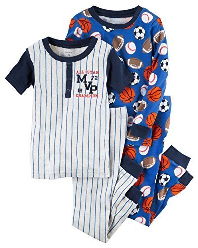 Carters Little Boys&#39; Sport Pajama 4-Piece Set (4)