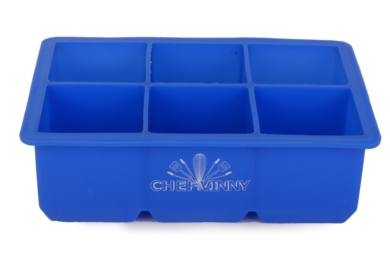 Chef VInny 6 Cavity Silicone king Ice Cube Tray Dark Blue