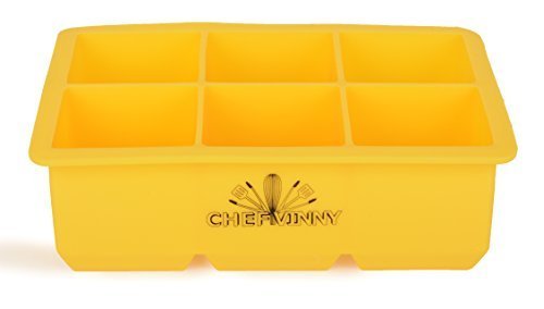 Chef Vinny Classic King Size Ice Cube Tray (6 Cube, Yellow)